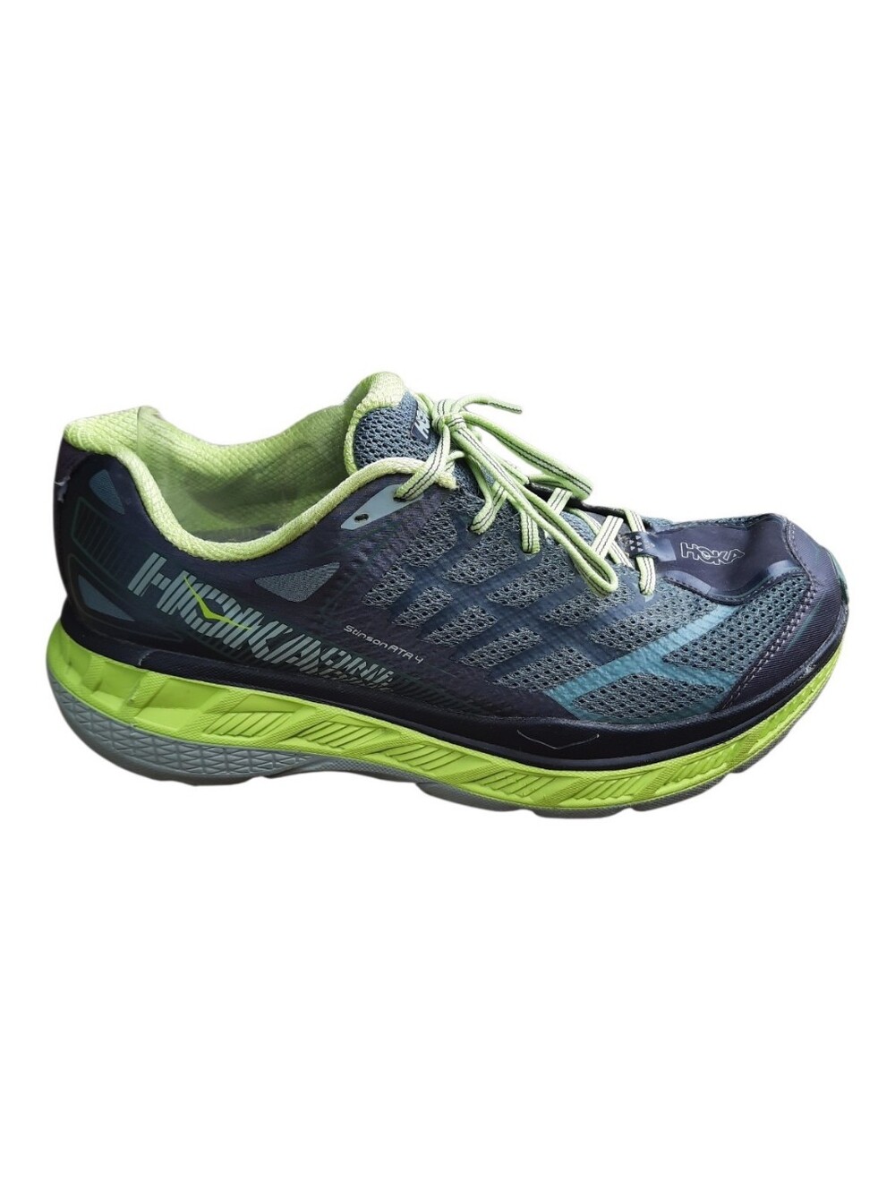 Hoka One One Stinson ATR 4 Nine Iron/Silver Pine Trail Running Shoes Size 10